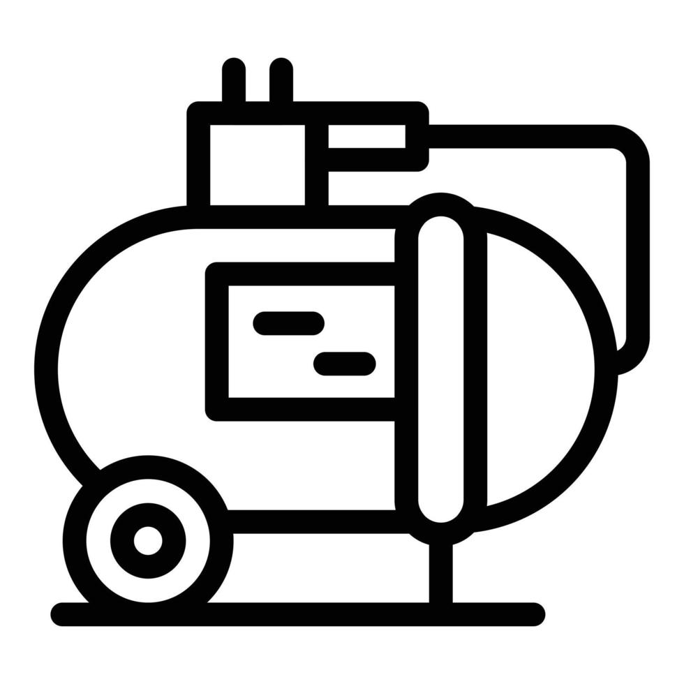 Cylinder compressor icon, outline style vector