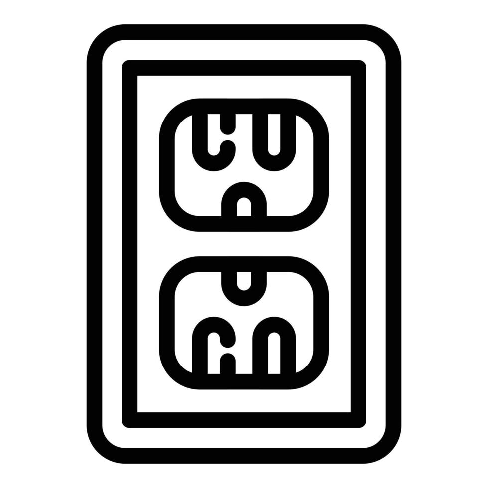 Double plug icon, outline style vector