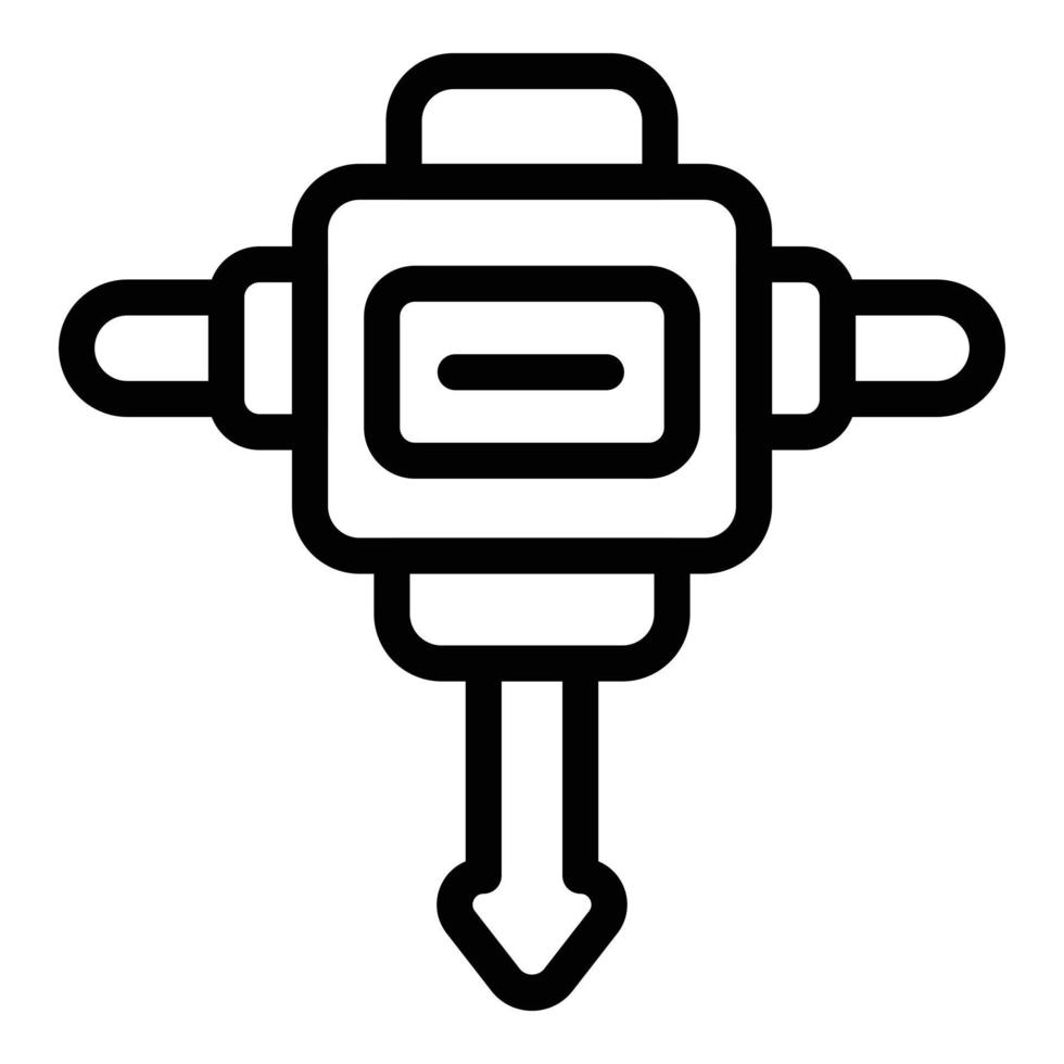 icono de martillo de carretera, estilo de esquema vector