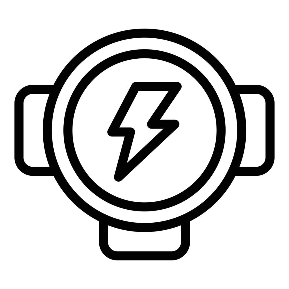 Round energy box icon, outline style vector