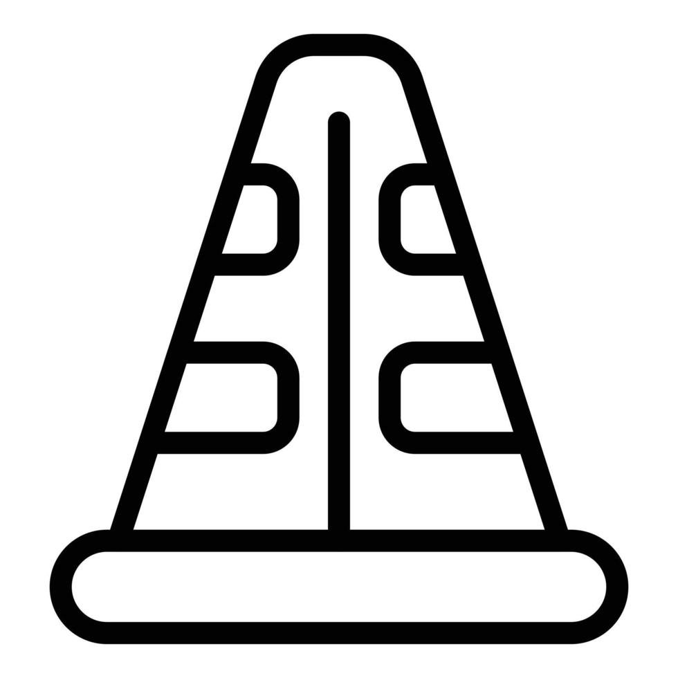 Traffic cone icon, outline style vector