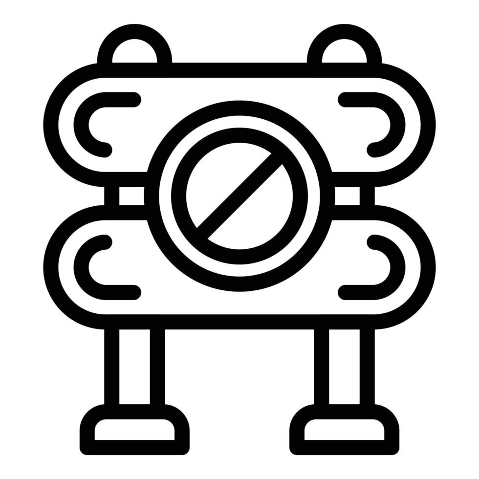 Stop barrier icon, outline style vector