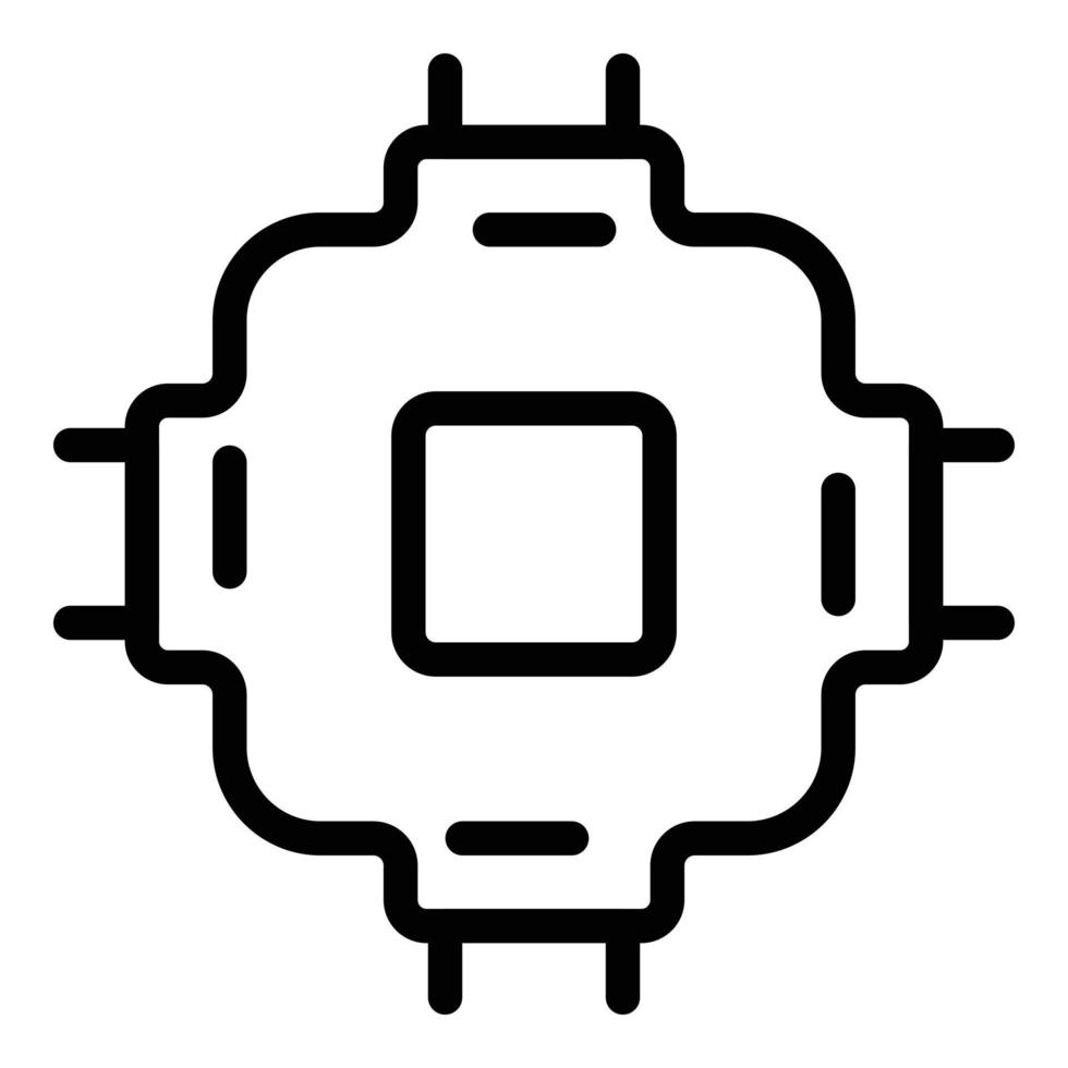 Power junction box icon, outline style vector