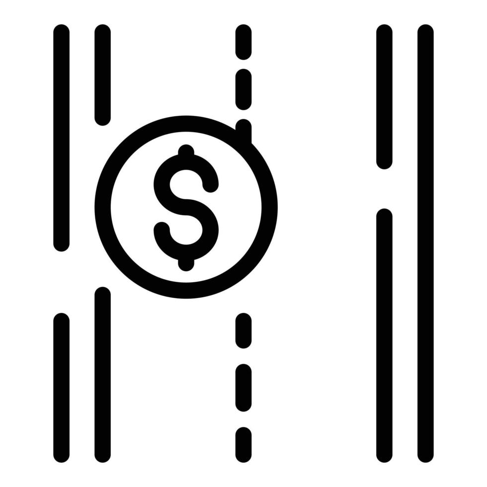 Paid highway icon, outline style vector