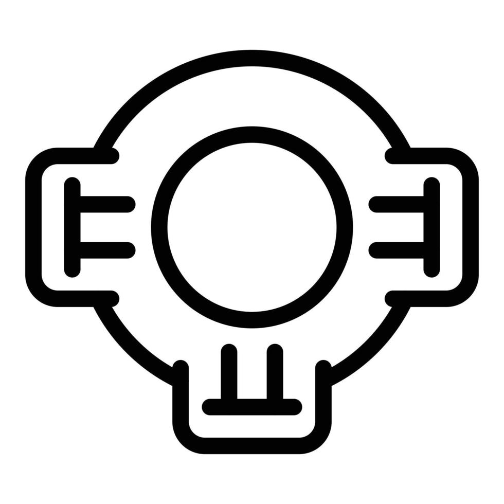 Control junction box icon, outline style vector