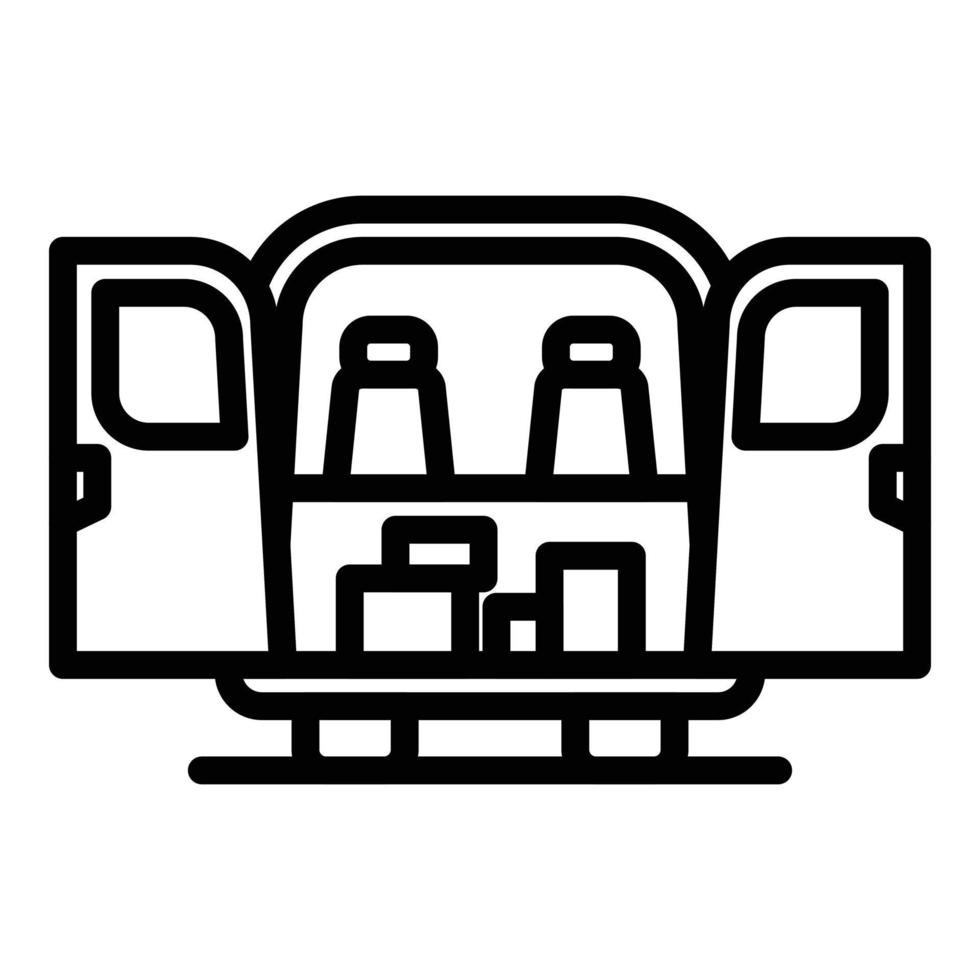 Vehicle trunk icon, outline style vector