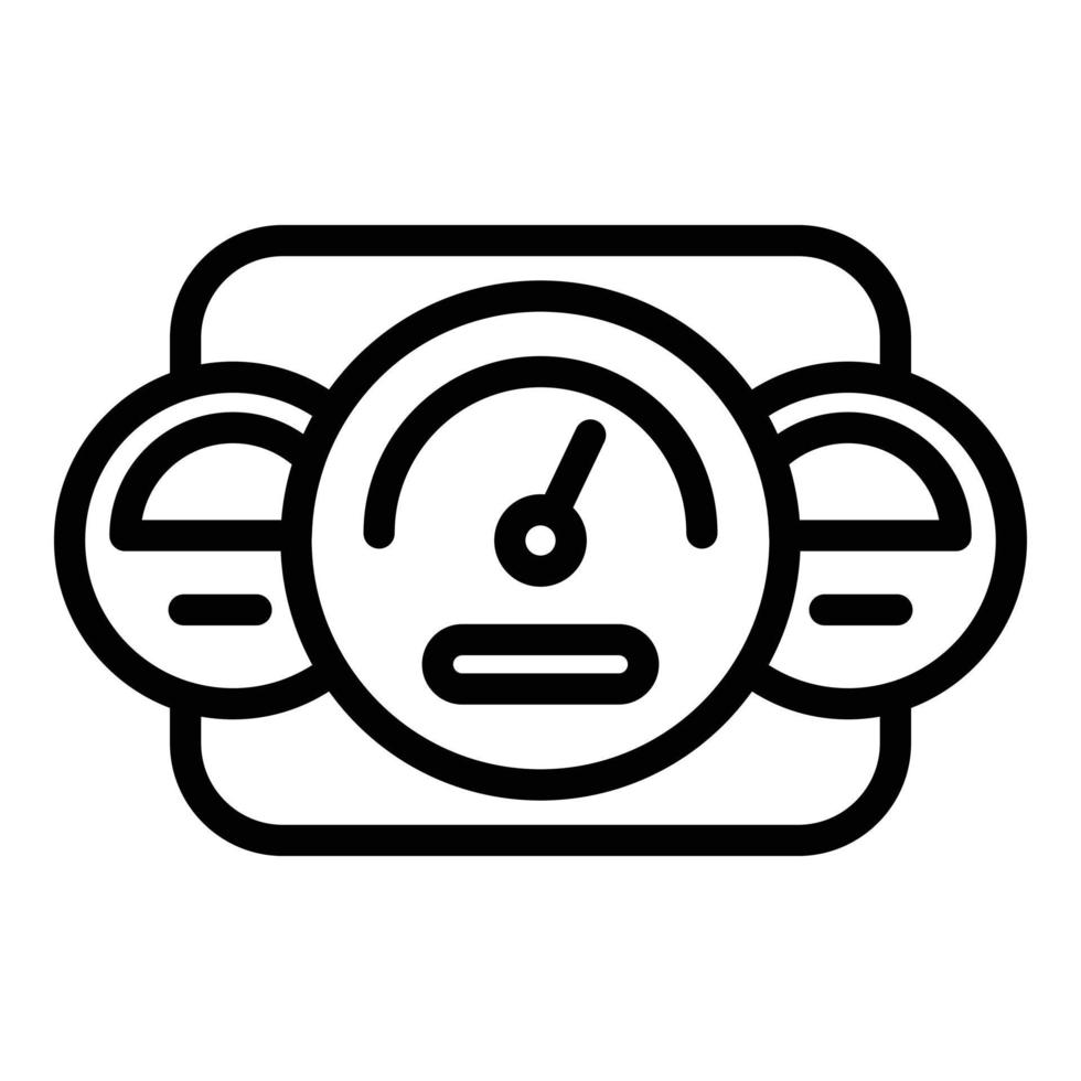 Miles car dashboard icon, outline style vector