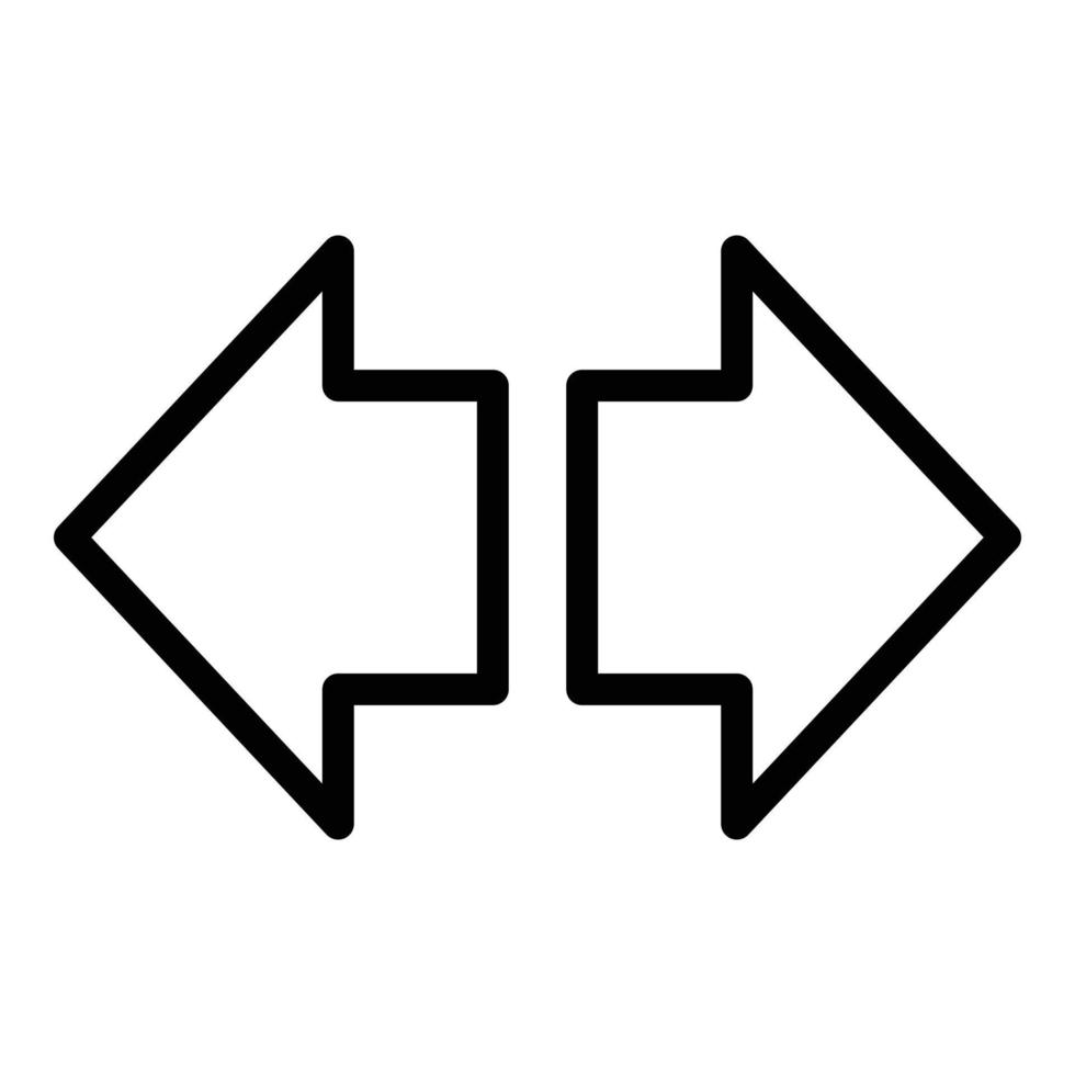 Direction arrow dashboard icon, outline style vector