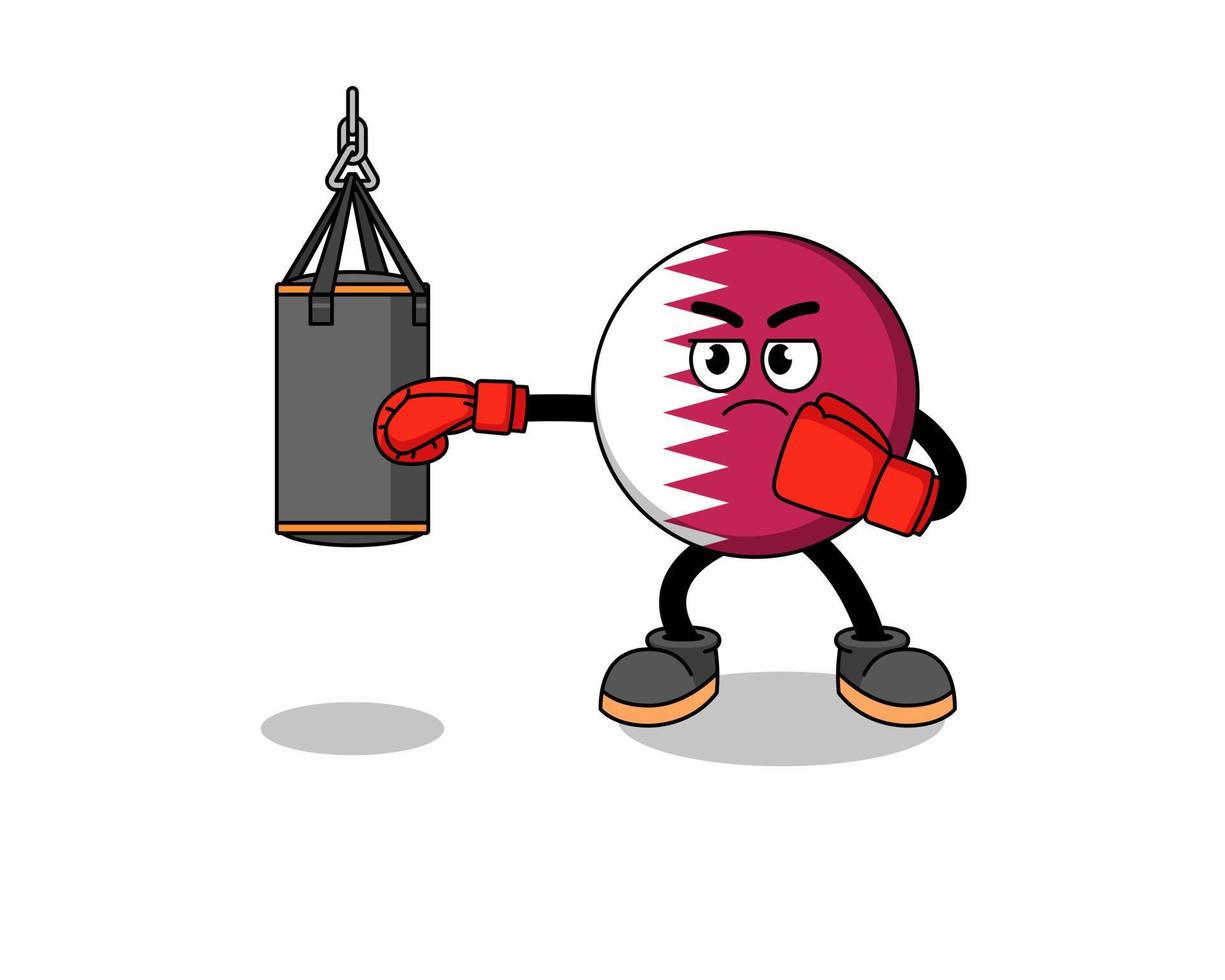 Illustration of qatar flag boxer vector