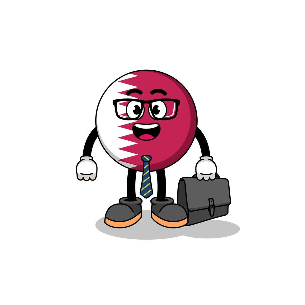 qatar flag mascot as a businessman vector