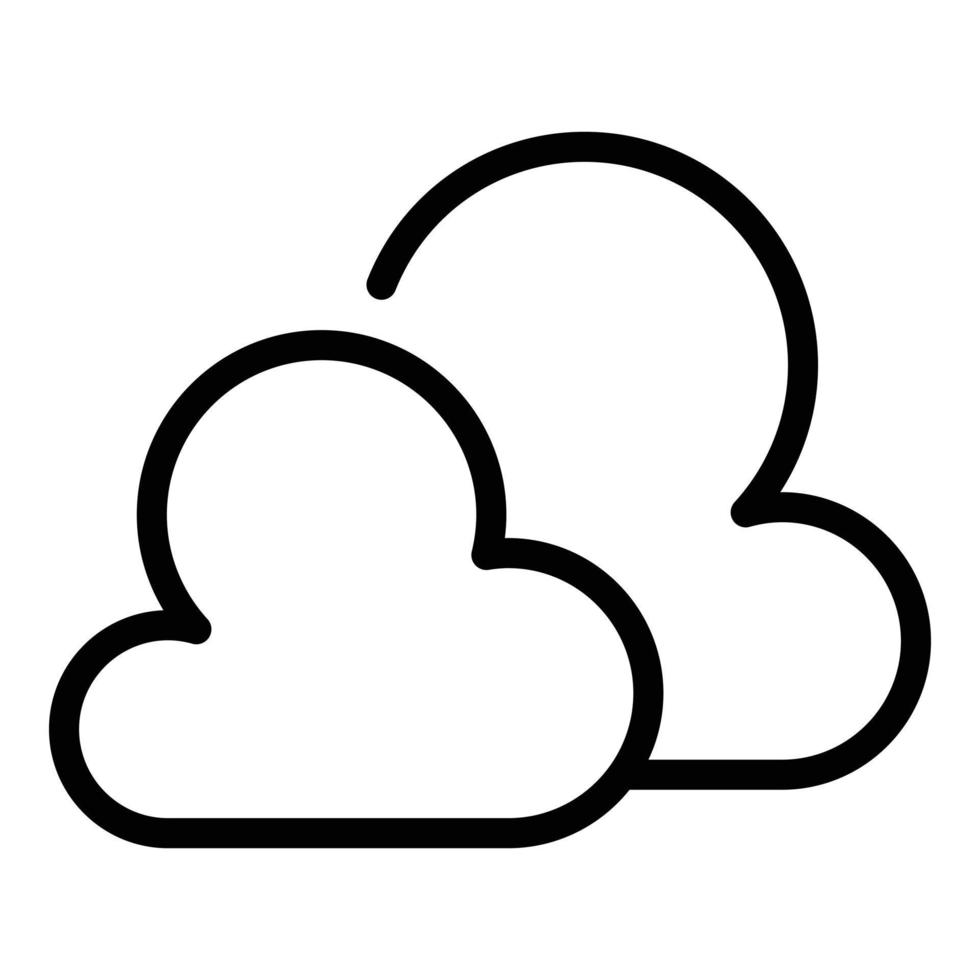 Cloudy meteo icon, outline style vector