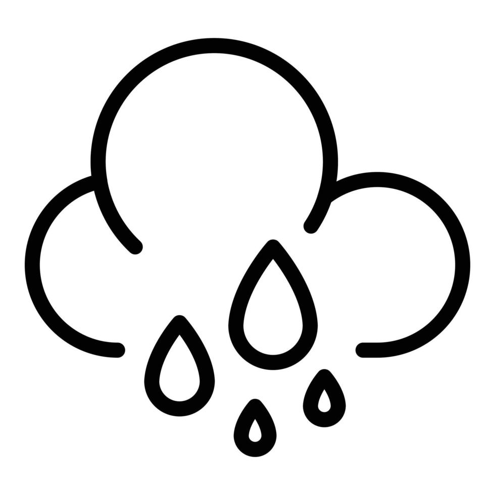 Shower cloud icon, outline style vector
