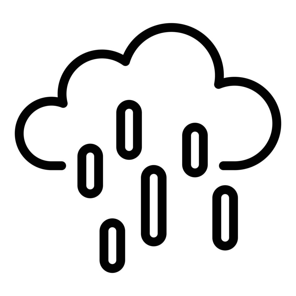 Rainy weather icon, outline style vector