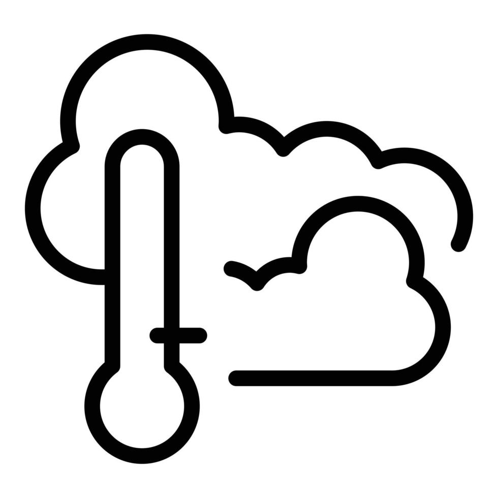 icono de clima nublado, estilo de contorno vector