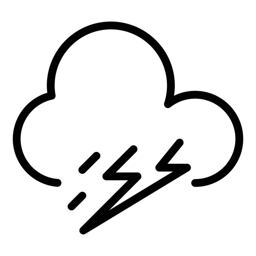 Storm thunder icon, outline style vector
