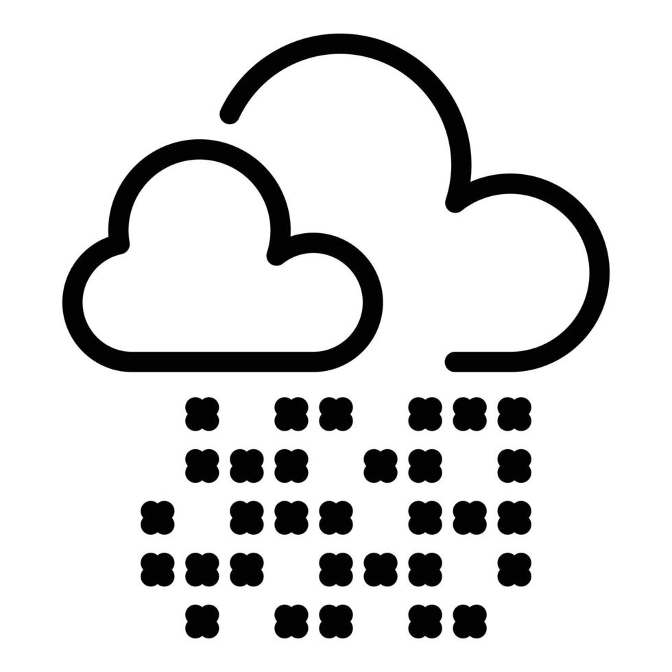 icono de nube de invierno, estilo de contorno vector