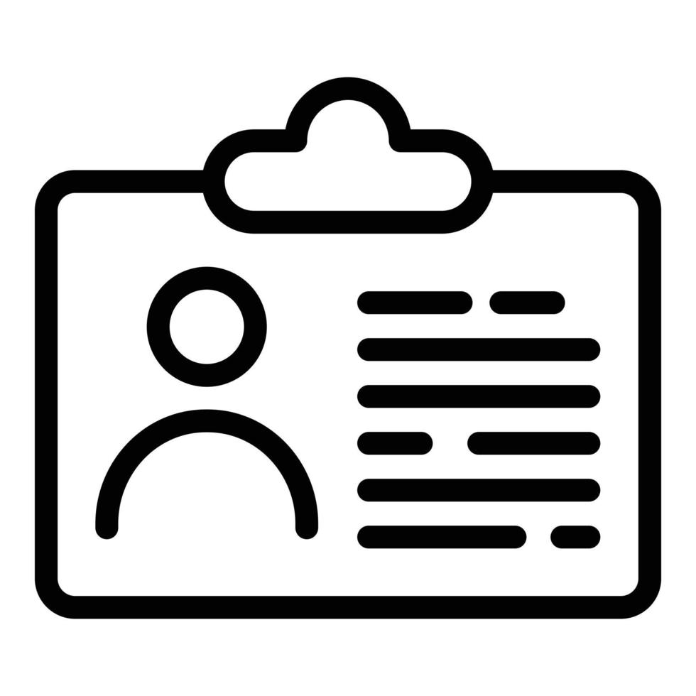 Information id card icon, outline style vector
