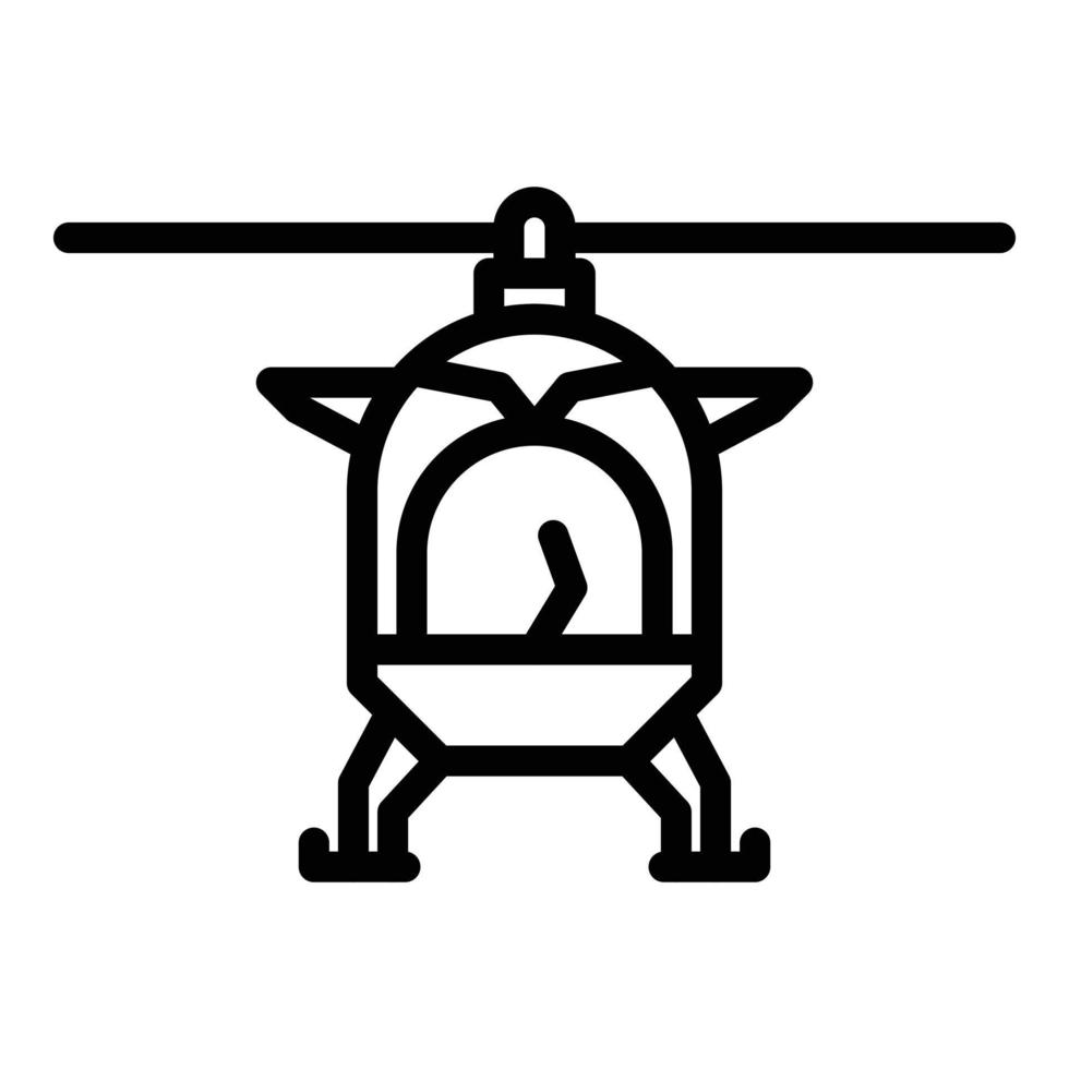 icono de helicóptero de rescate, estilo de contorno vector