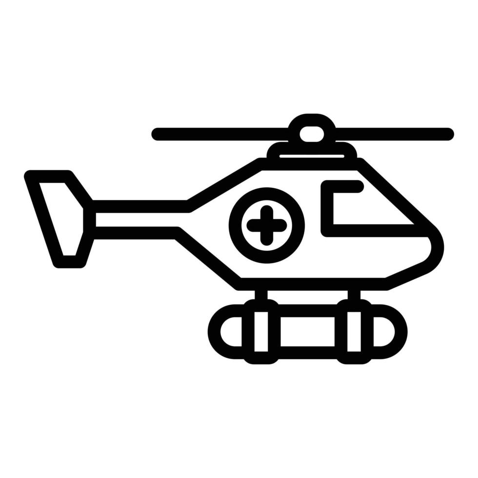 Coast rescue helicopter icon, outline style vector