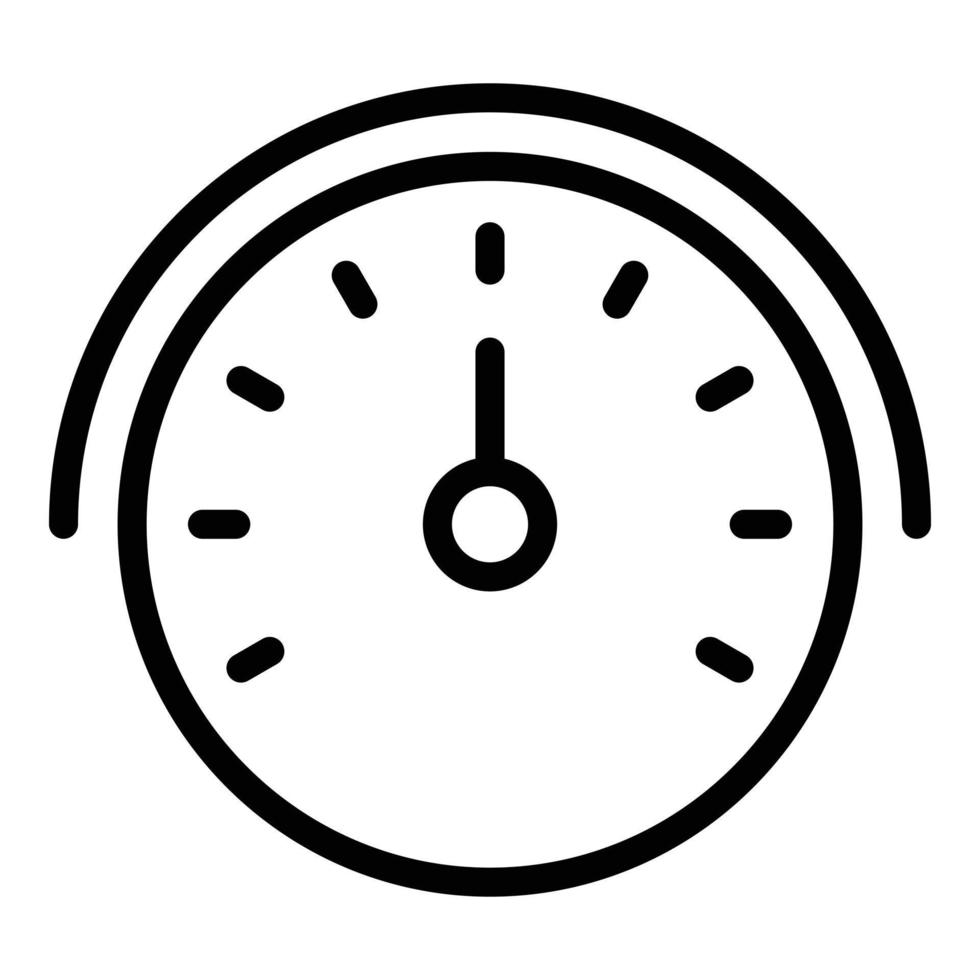 Round car dashboard icon, outline style vector