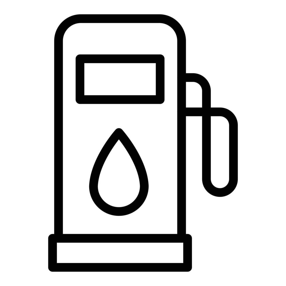 icono de la estación de combustible del salpicadero del coche, estilo de esquema vector