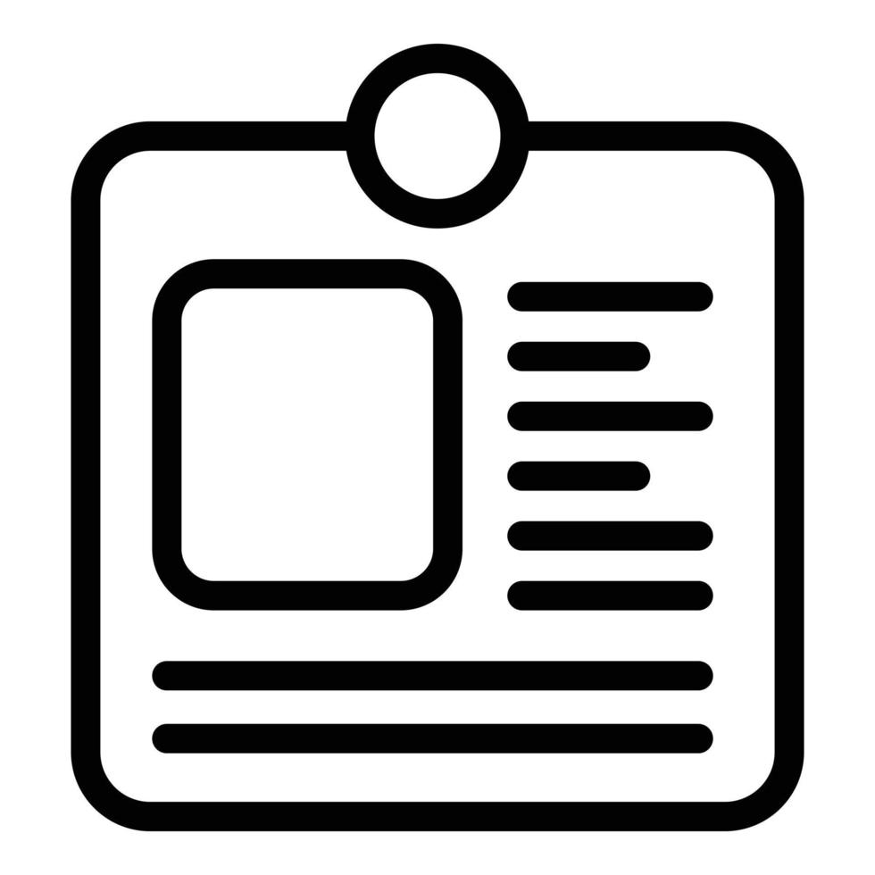 Passport id card icon, outline style vector