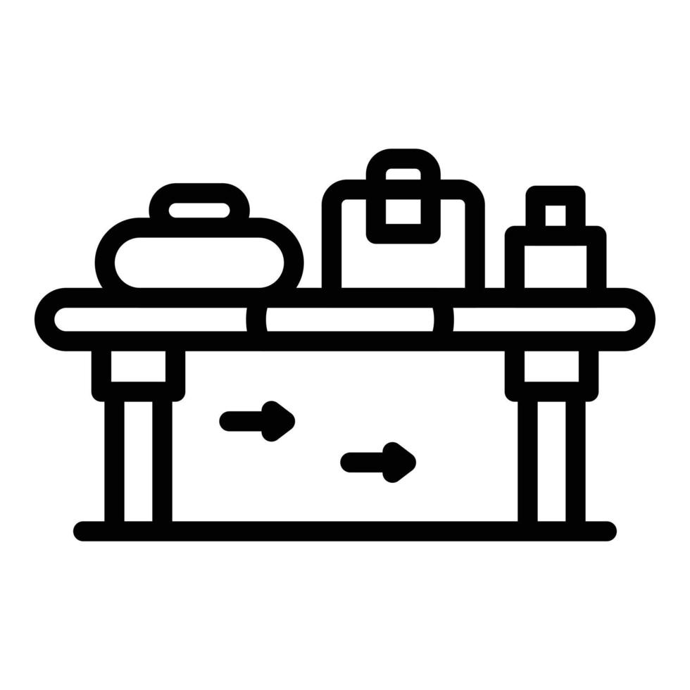 Luggage control icon, outline style vector