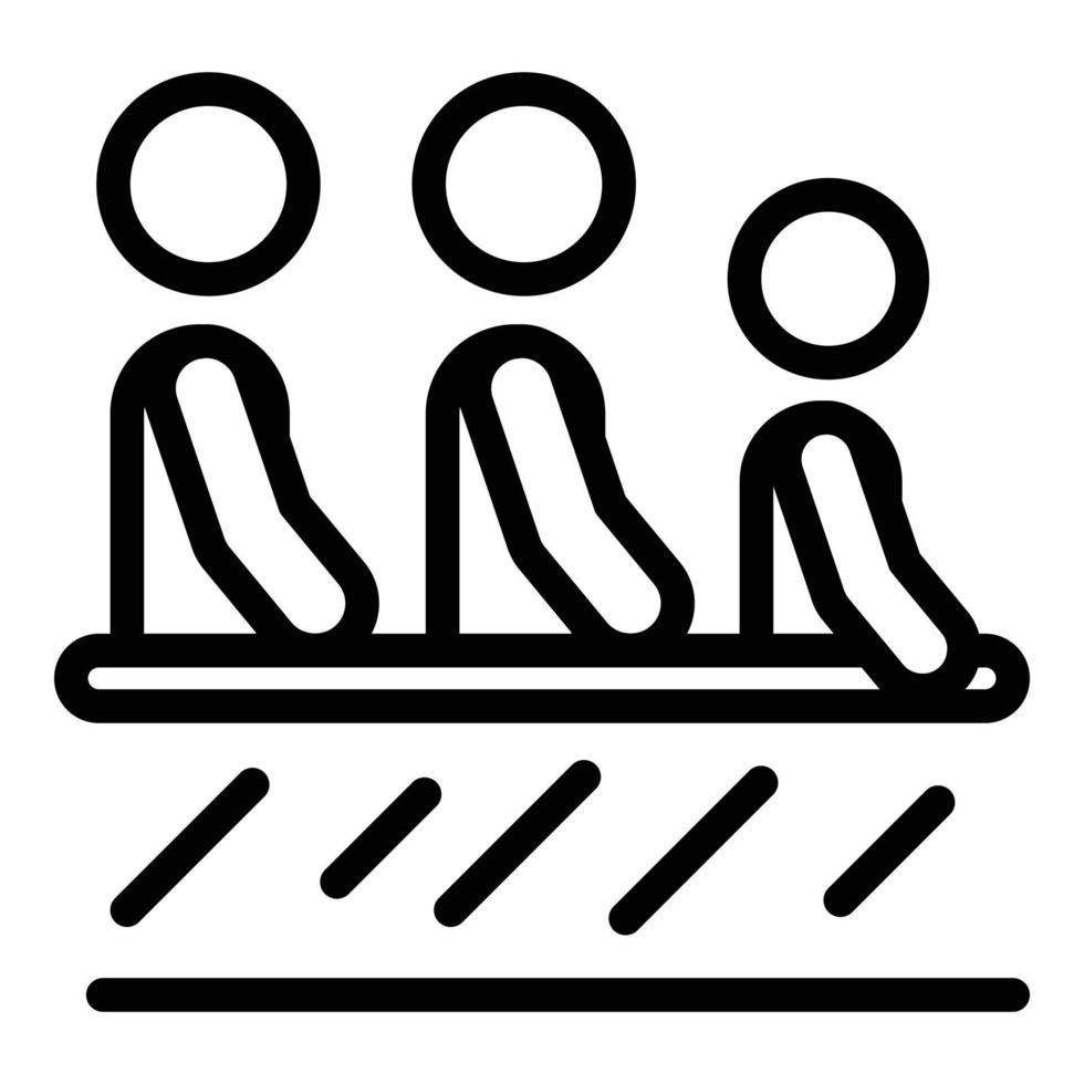 Plane passengers icon, outline style vector
