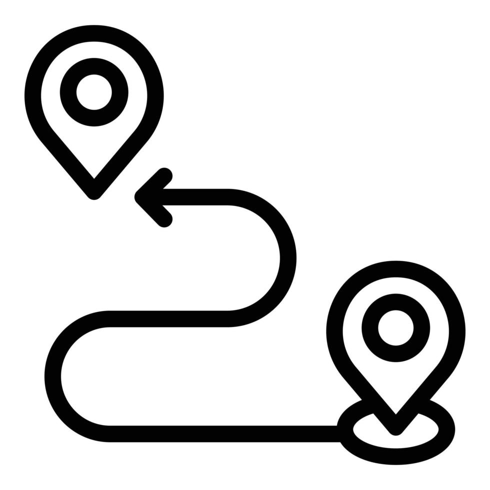 icono de itinerario a pie, estilo de contorno vector