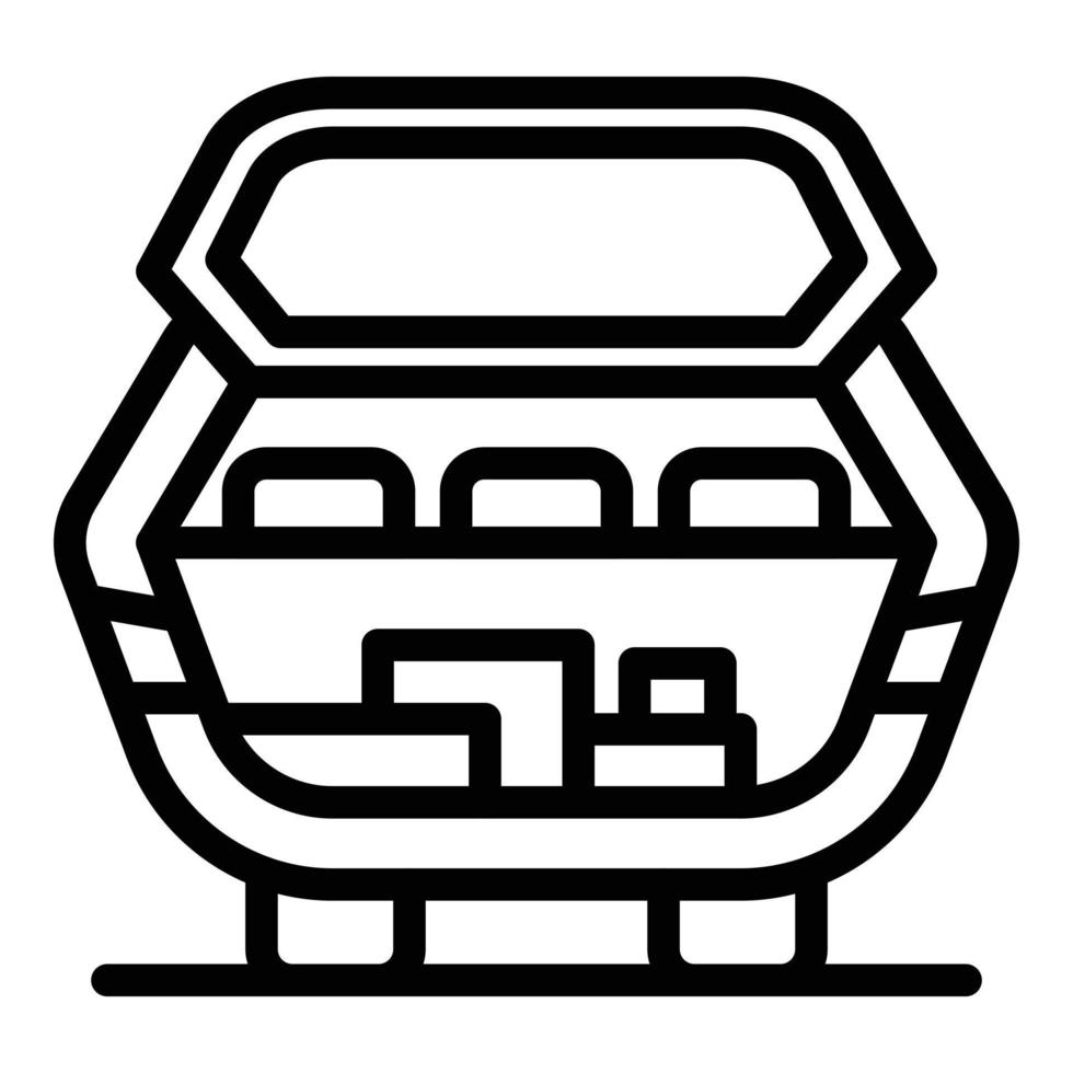 Full car trunk icon, outline style vector