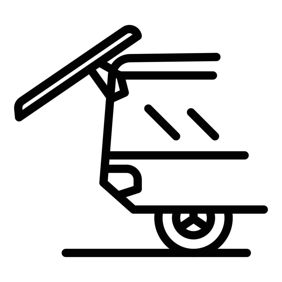 icono de maletero automático, estilo de contorno vector