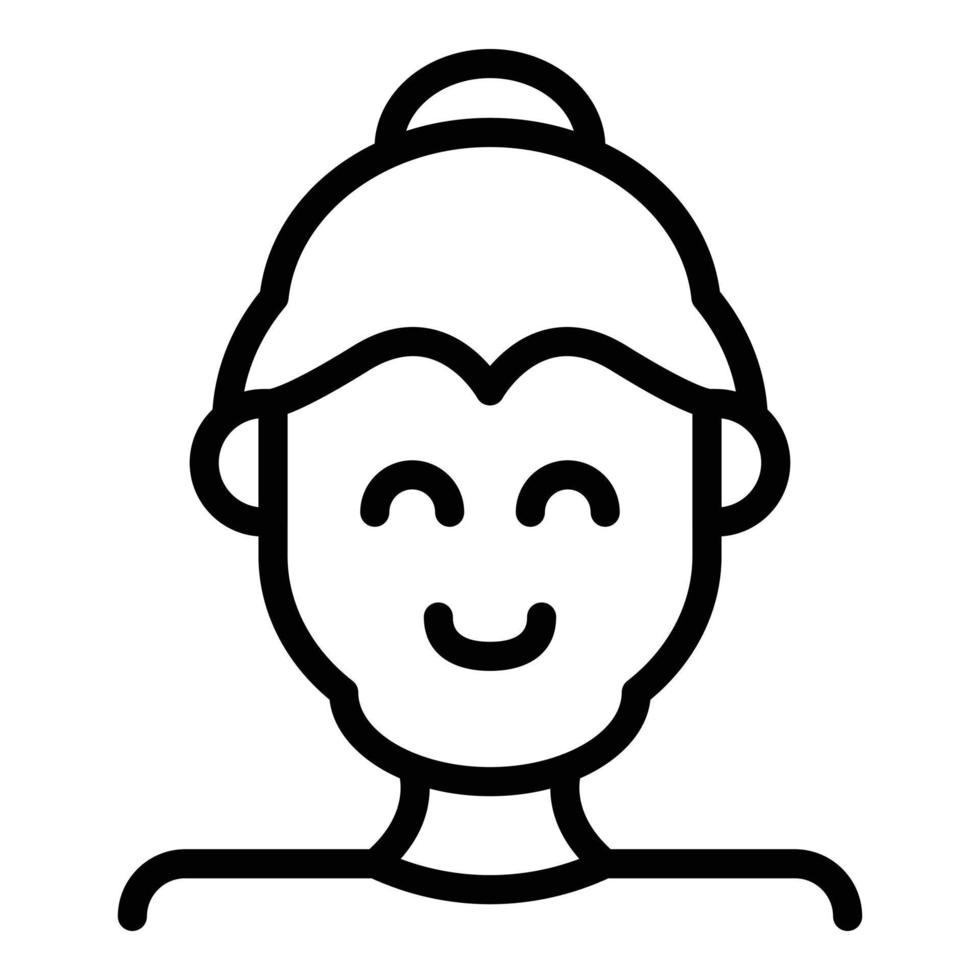 Grandma icon, outline style vector