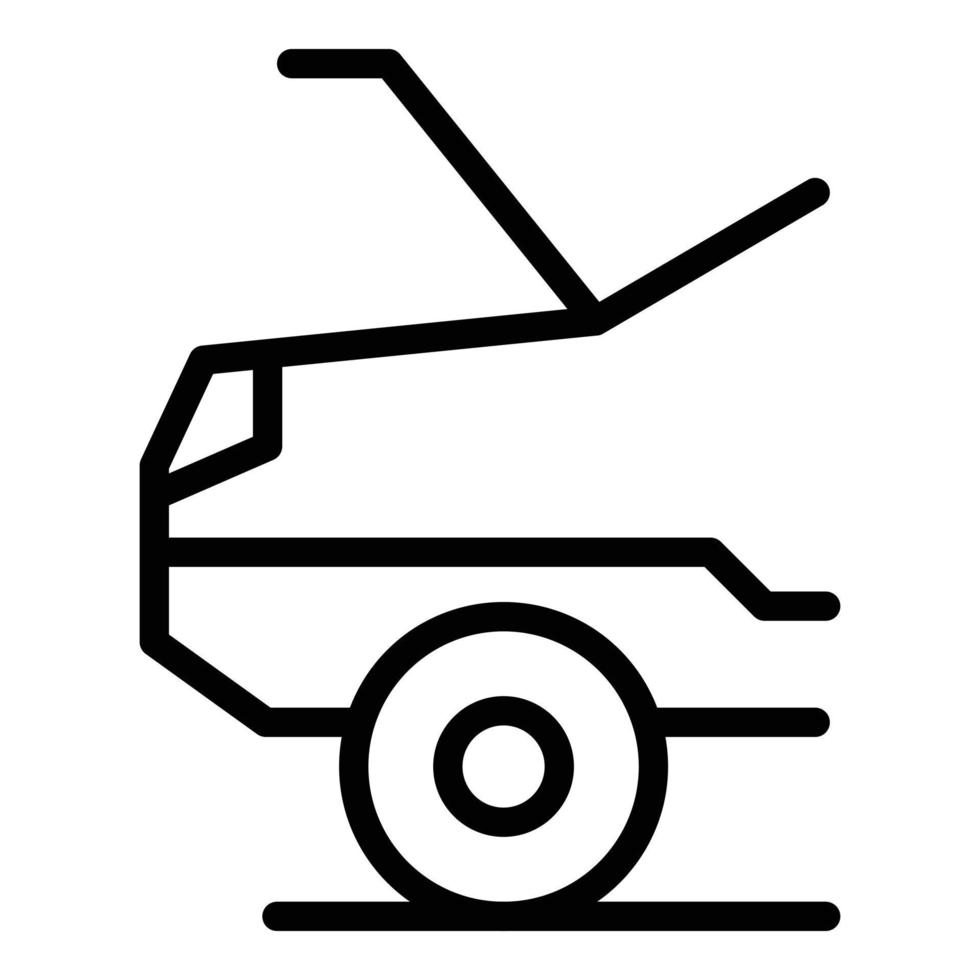 icono del maletero del coche de servicio, estilo de esquema vector
