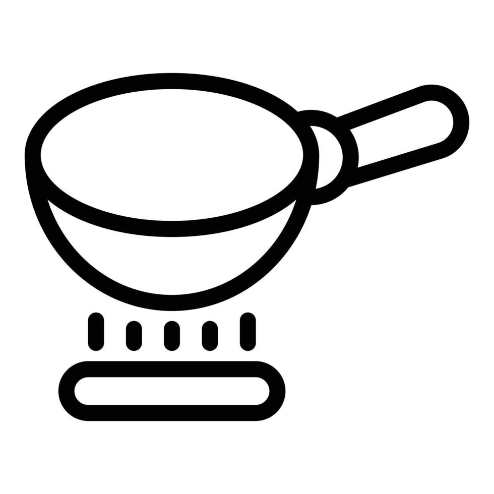 Wok frying pan icon, outline style vector