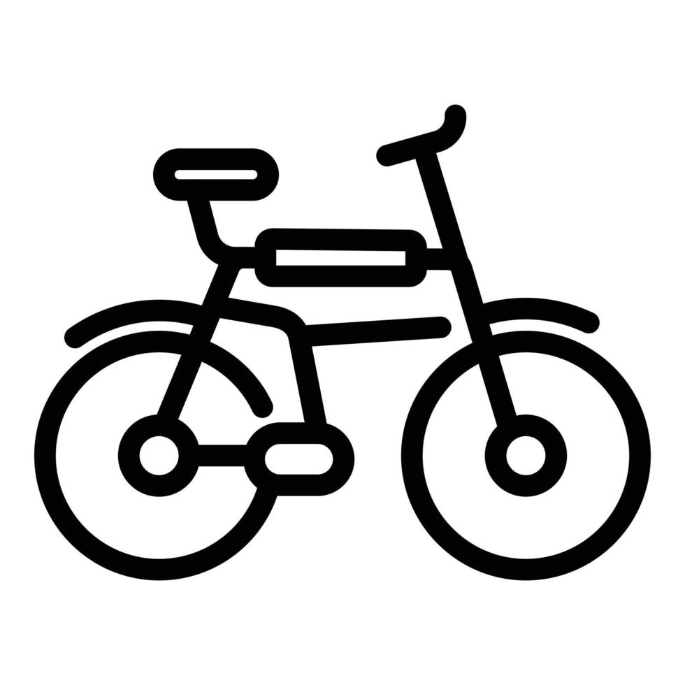 icono de bicicleta, estilo de esquema vector