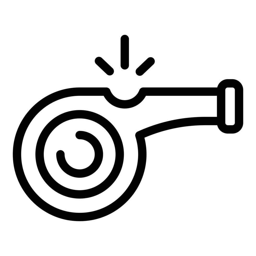 Whistle icon, outline style vector