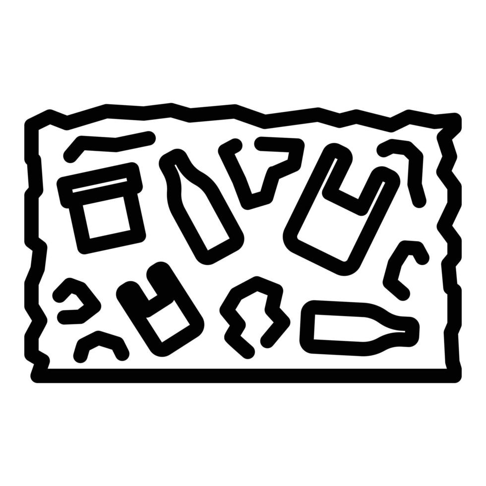 Lake waste icon, outline style vector