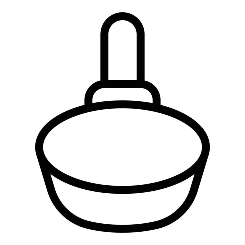 Meal wok frying pan icon, outline style vector