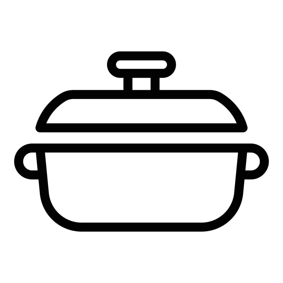 icono de sartén wok de restaurante, estilo de esquema vector