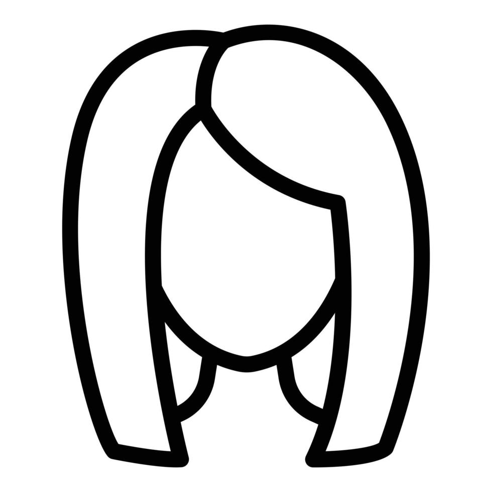 Modern wig icon, outline style vector