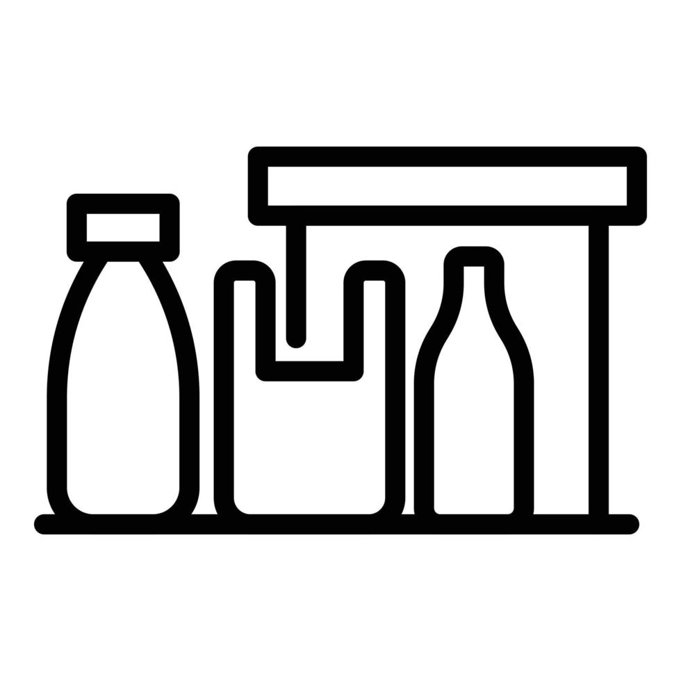 Plastic waste icon, outline style vector