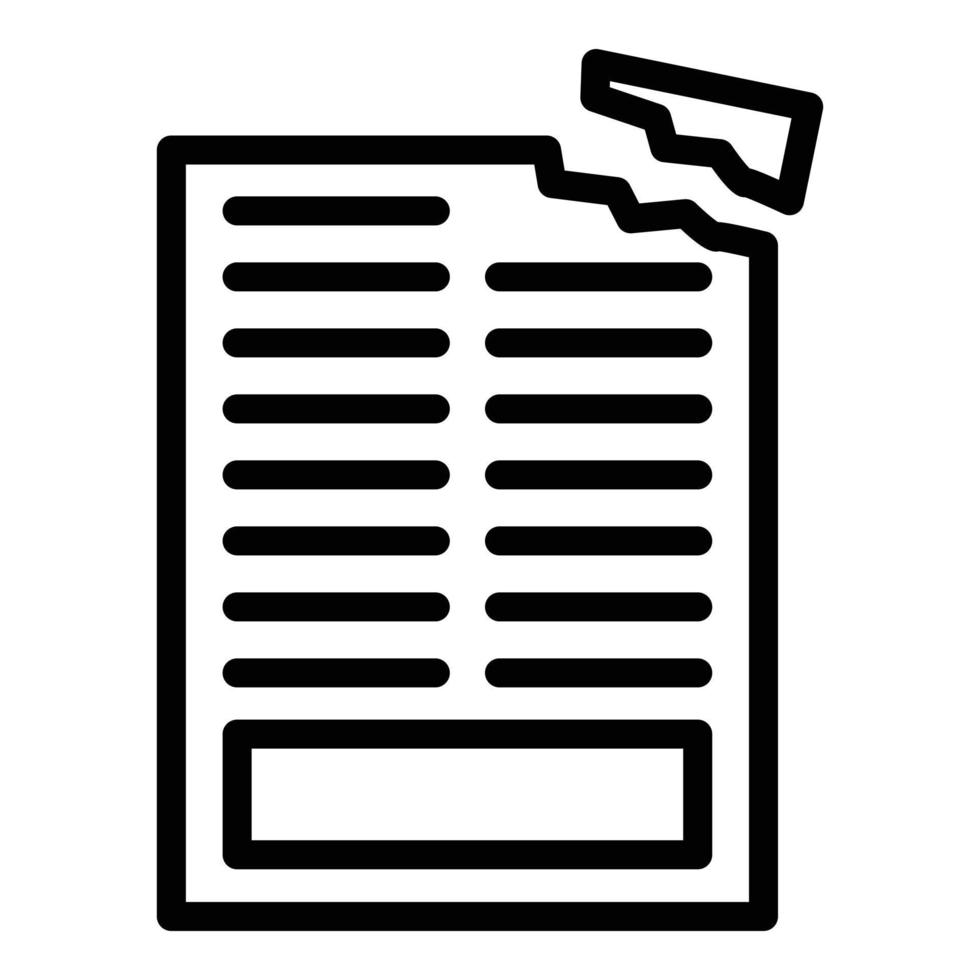 Paper waste icon, outline style vector