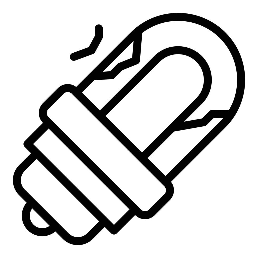 Bulb fluorescent waste icon, outline style vector