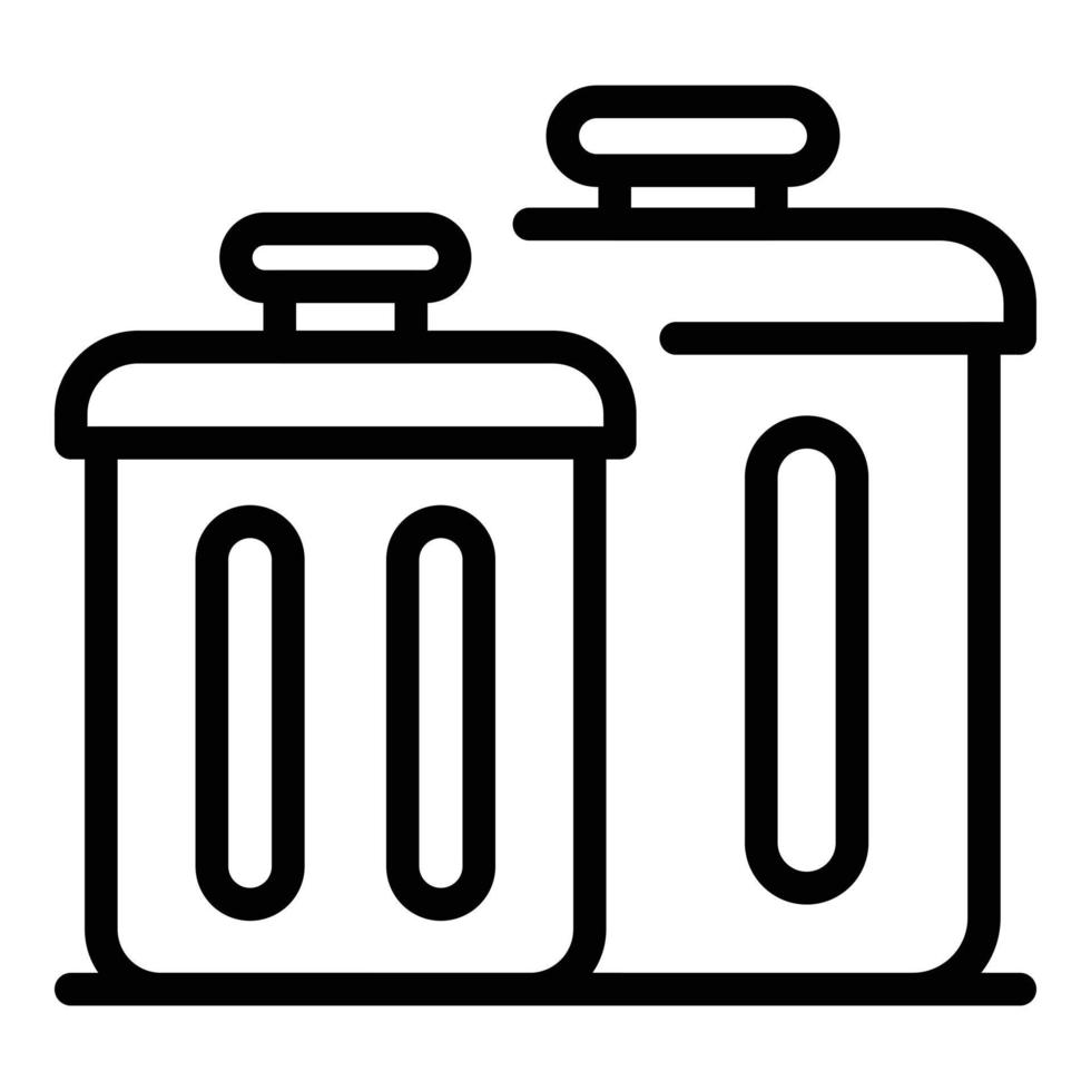 Metal bins icon, outline style vector