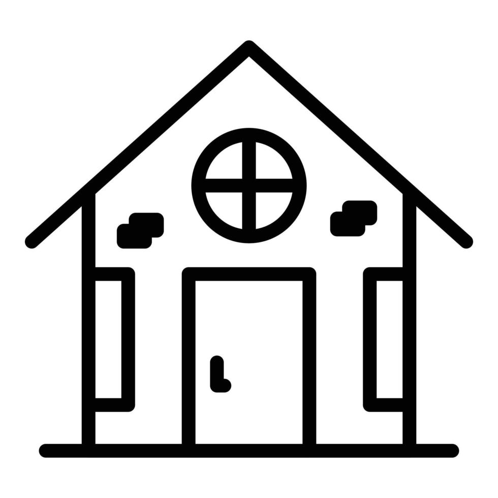icono de casa de pueblo, estilo de esquema vector