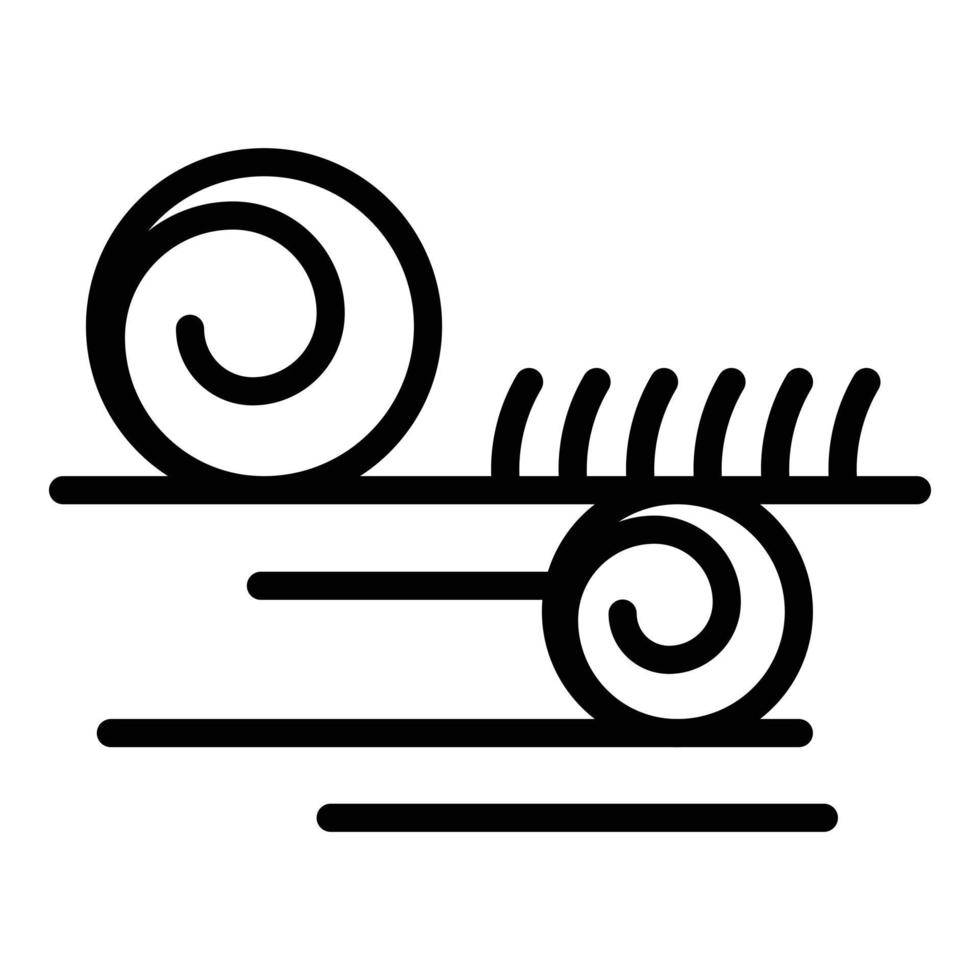 icono de rollo de heno, estilo de contorno vector