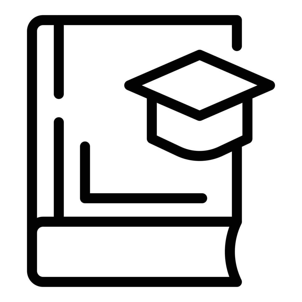 Book degree icon, outline style vector