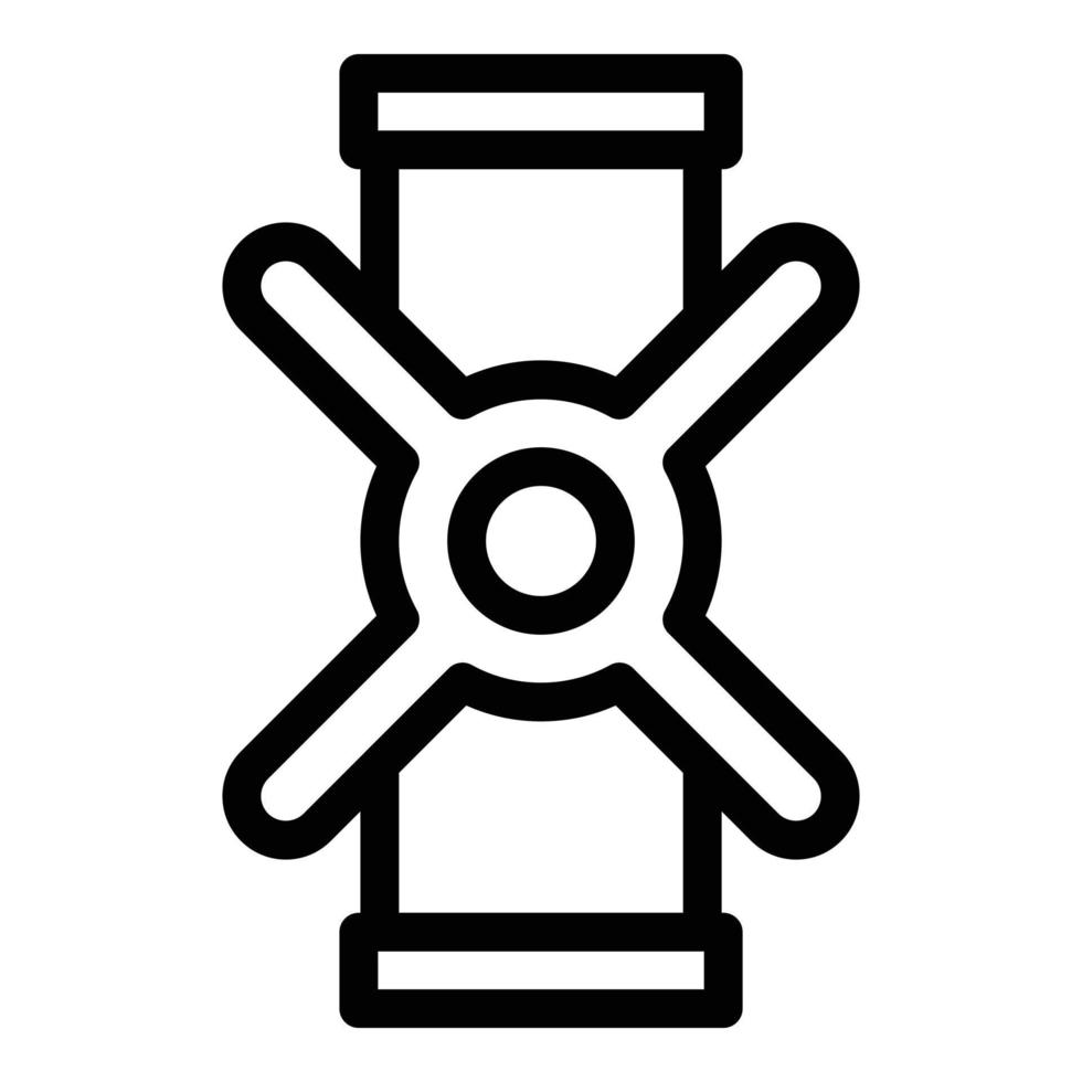 Sanitary pipe icon, outline style vector