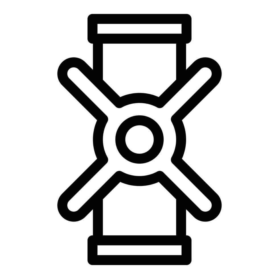 Sanitary pipe icon, outline style vector