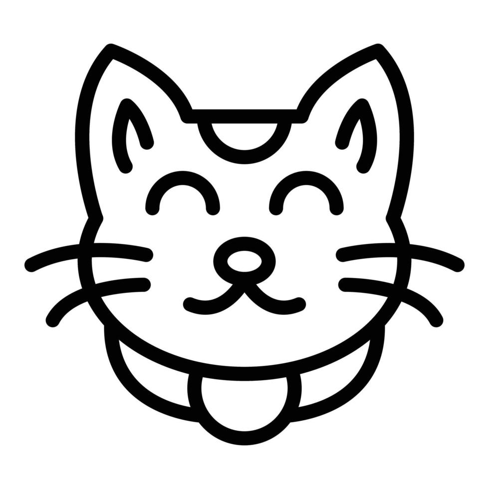 icono de gato tradicional, estilo de esquema vector